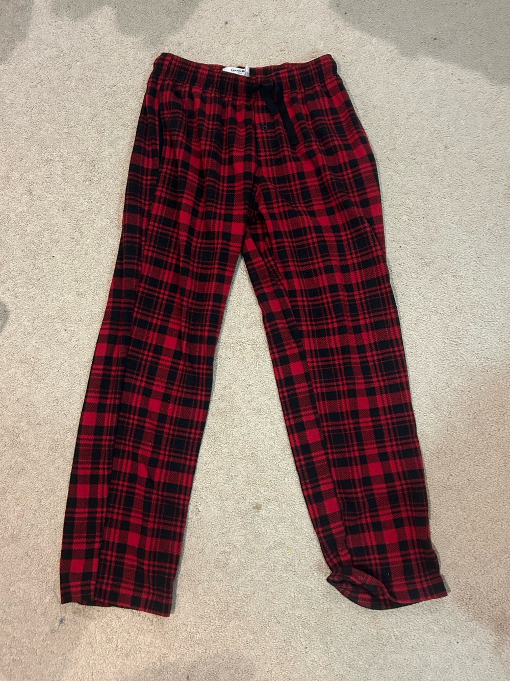 Red and Black Plaid Pajama Pants